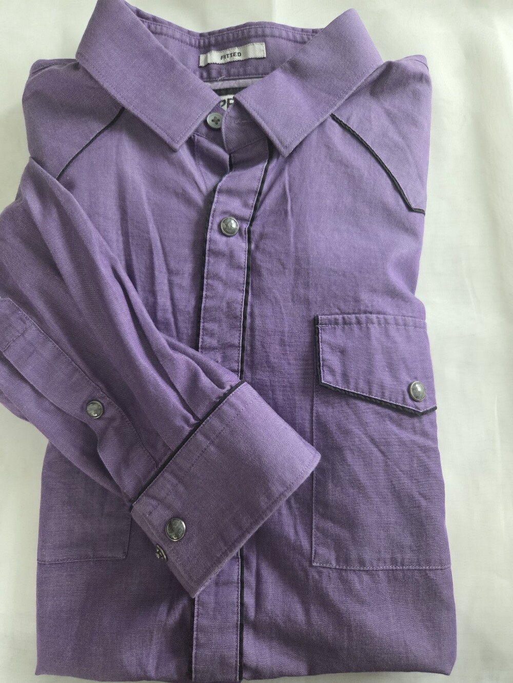 Express‎ Purple Men's Casual Button-Down Shirt with Contrast Piping